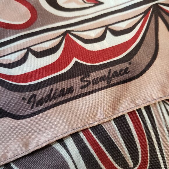 Inuit Formline First Nations scarf 27"x27" SKEMO Eleanor Paine Indian Sunface - Picture 6 of 10